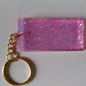 Handmade Glitter Pink Keychain